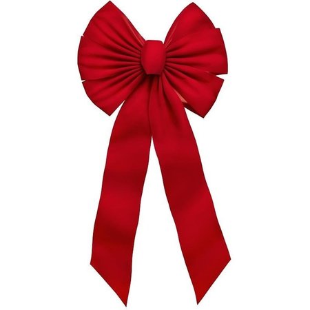 HOLIDAY TRIMS Gift Bow, 14 x 28 in, Velvet, Red 7355